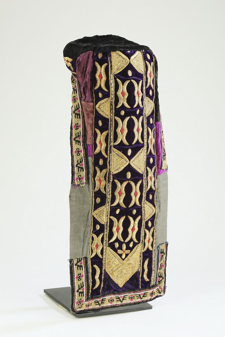 19th c. Bukhara embroidered velvet bridal hat (1 of 3)