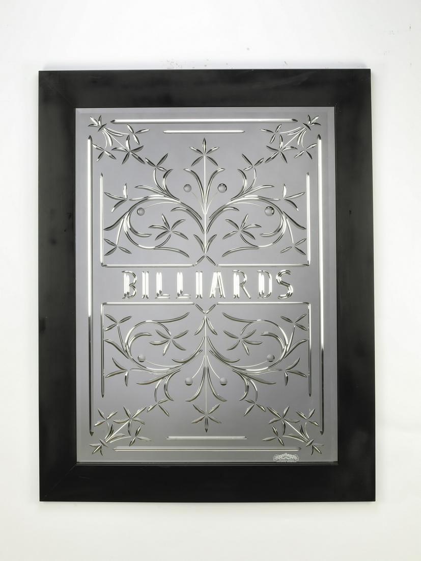 Italian Murano wheel cut & beveled 'Billiards' mirror (1 of 1)