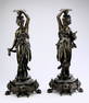 (2) Early 20th c. French figural candlesticks, 27"h