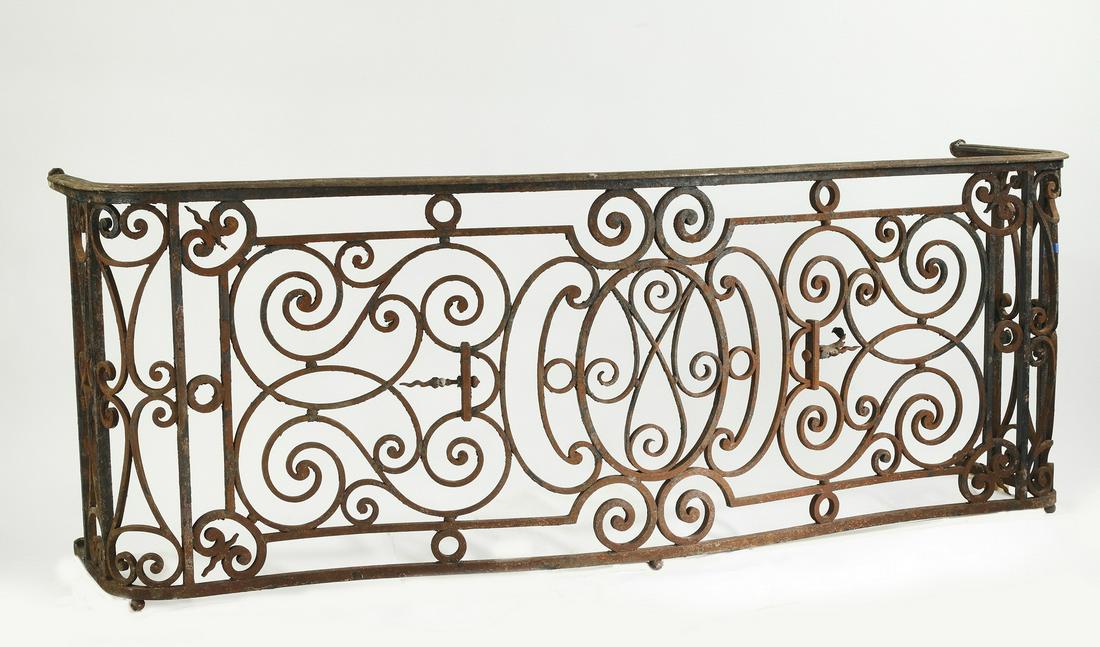 19th c. French wrought iron architectural element (1 of 4)