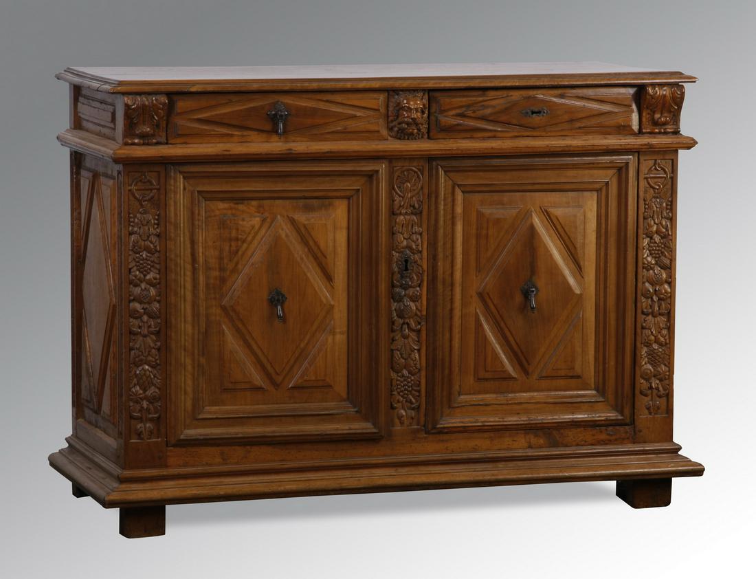 19th c. French carved walnut buffet (1 of 4)