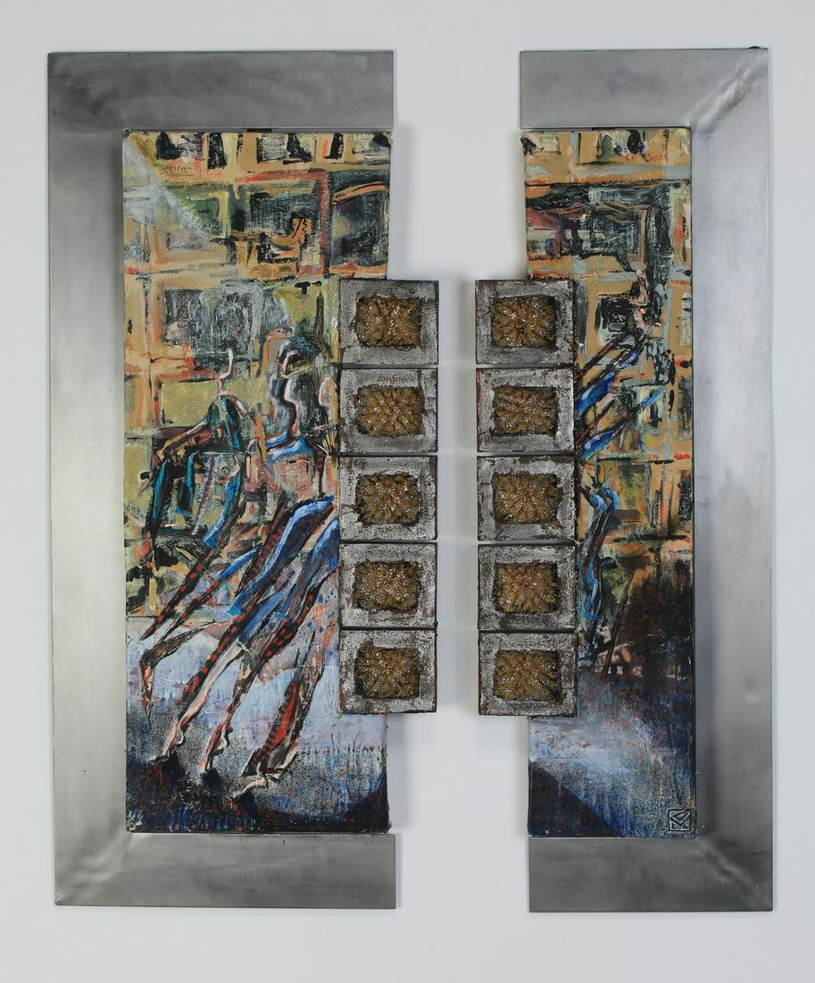 Claudia Meyer signed 2-part mixed media, 'Shazam' (1 of 5)