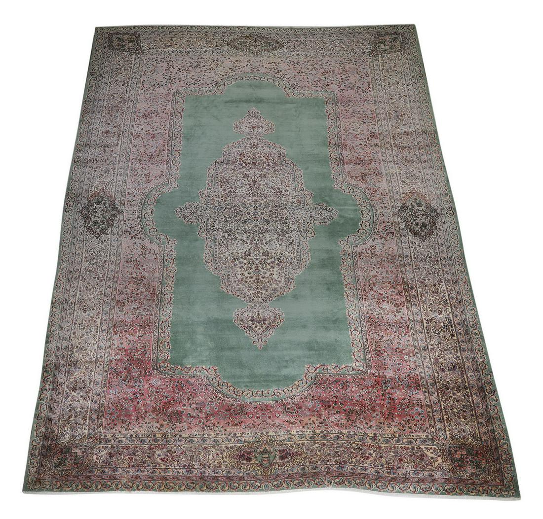 Hand knotted wool Persian Kerman, 12 x 20 (1 of 5)