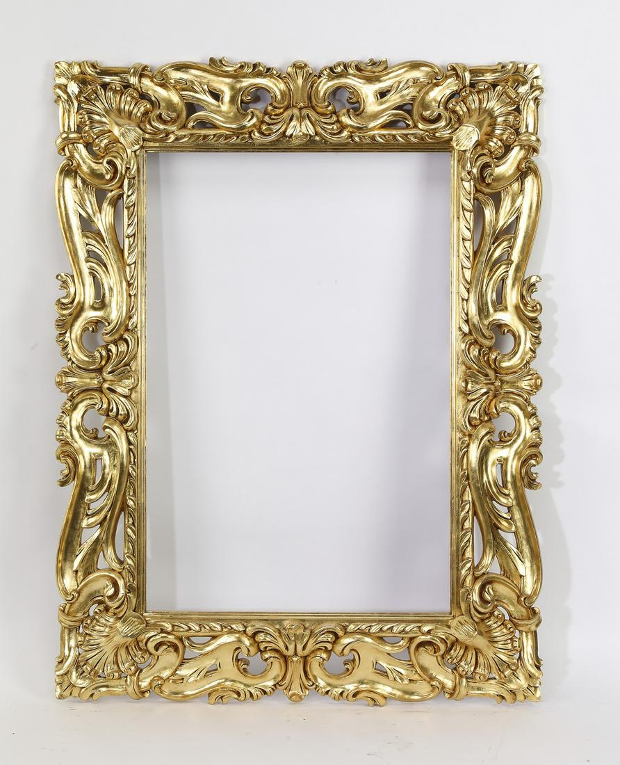 Italian pierce carved giltwood frame (1 of 3)