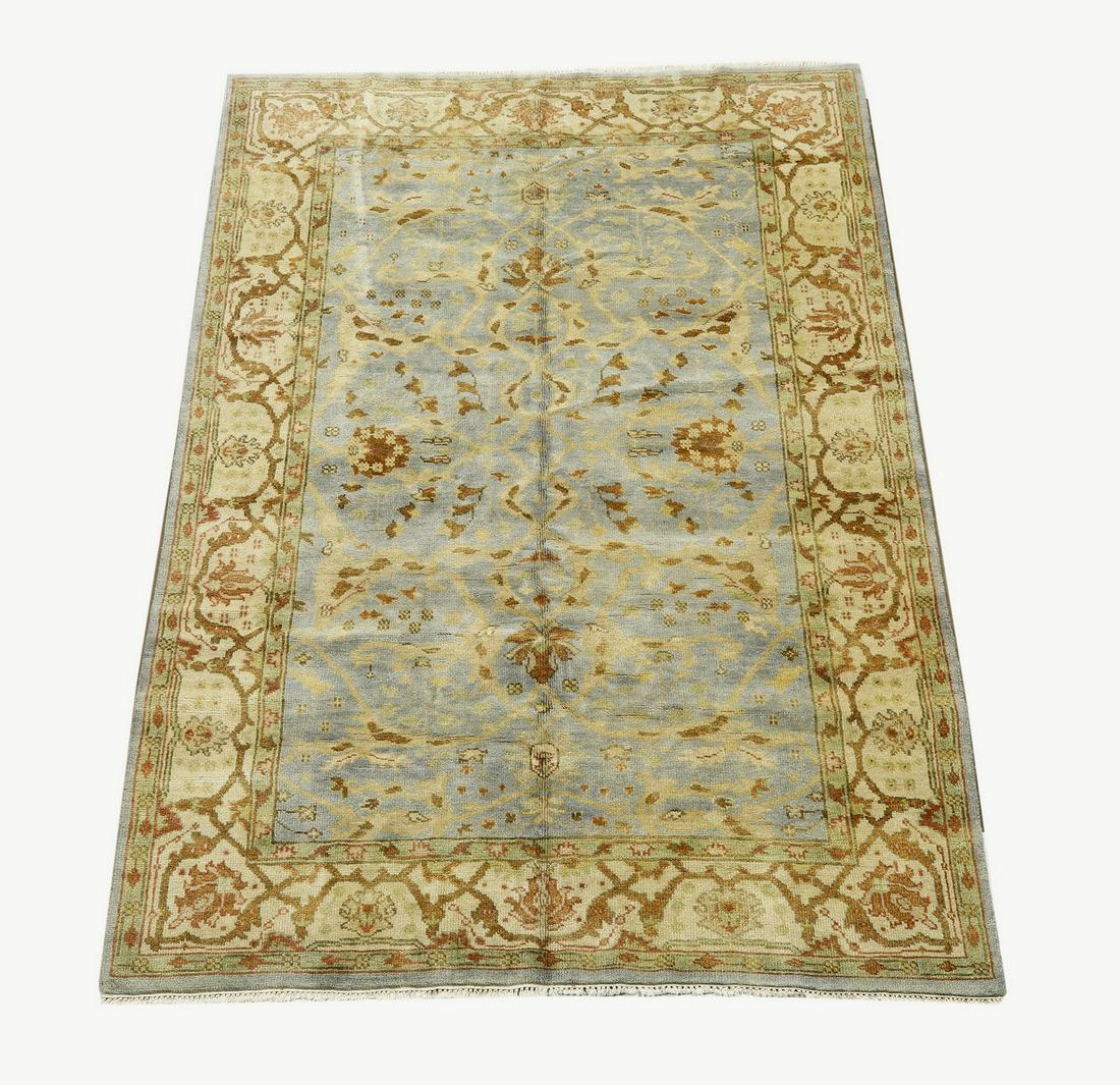 Hand knotted wool Indo-Oushak carpet, 9 x 6 (1 of 4)