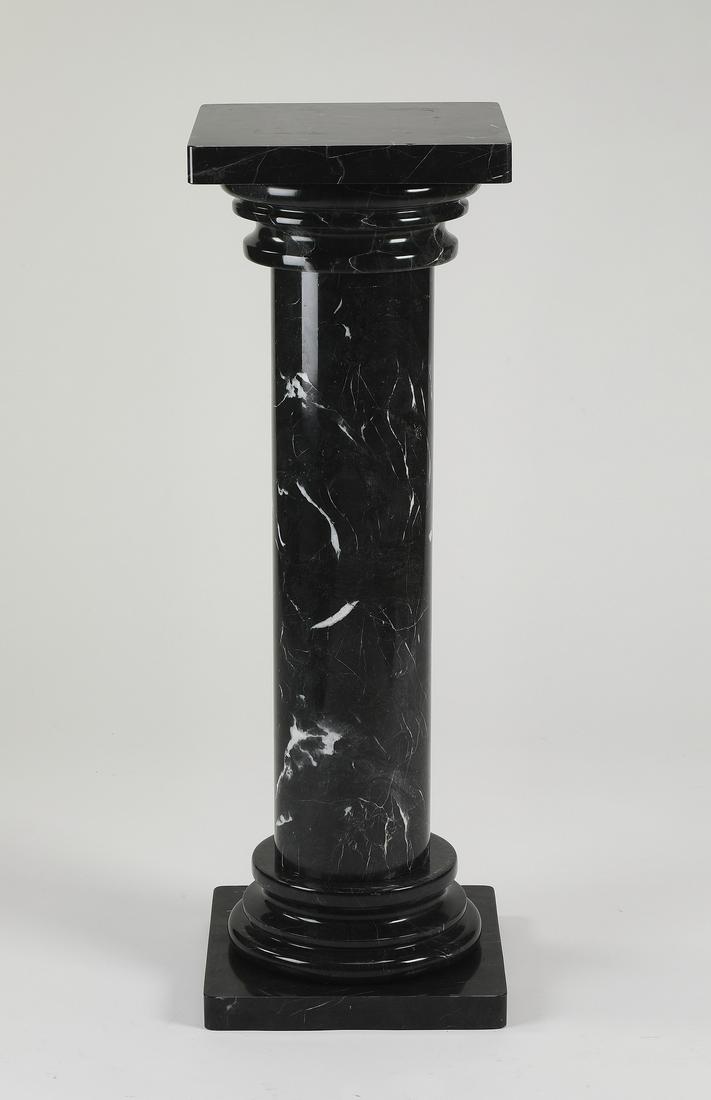 Continental Neoclassical style black marble pedestal (1 of 2)