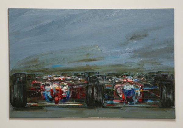 20th c. oil on canvas, signed Mao Wei Biao: 20th century oil on canvas, artist signed (Mao Wei) Biao, (British Chinese b. 1937), 37"h x 60"w.