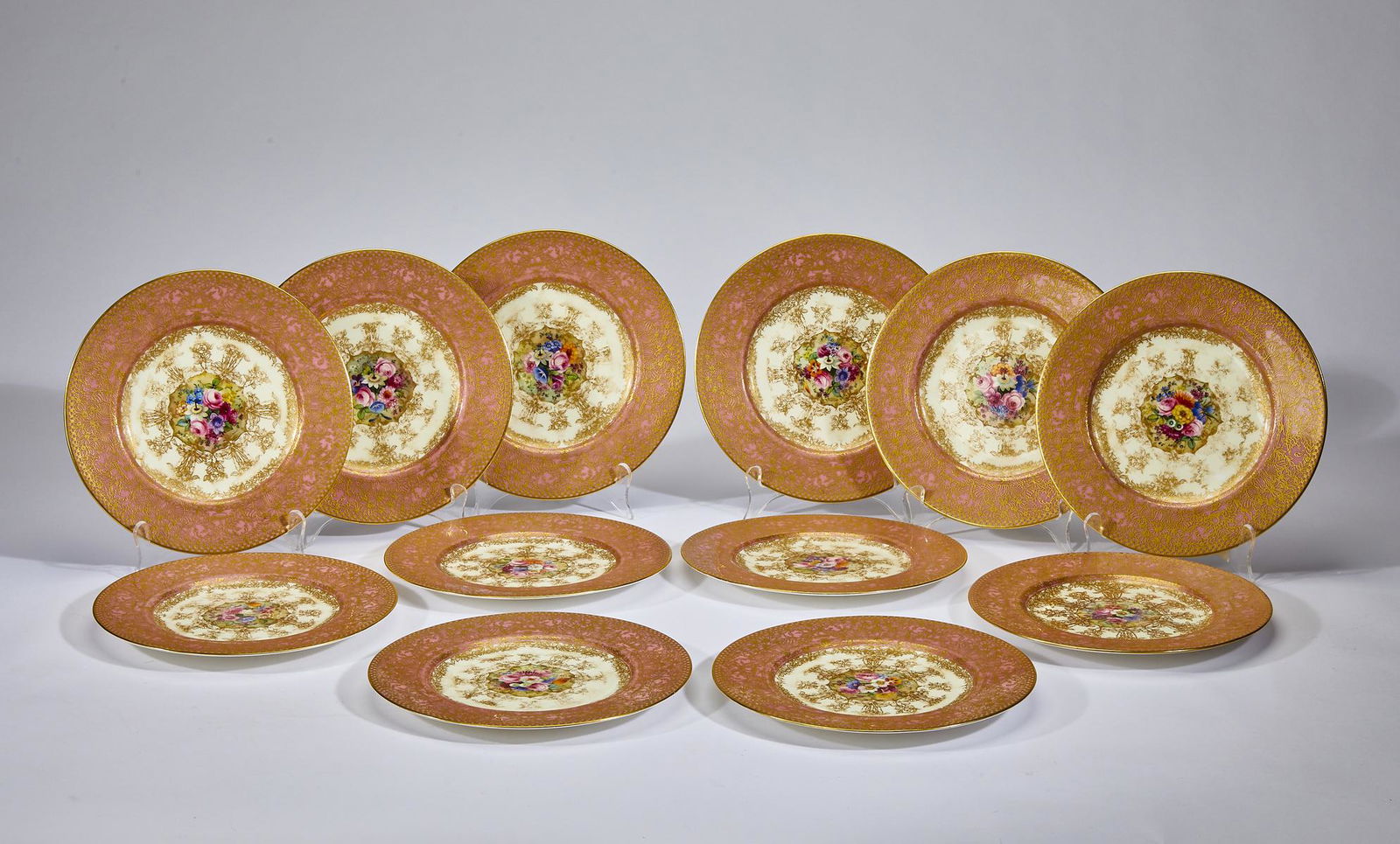 (12) Royal Worcester hand painted porcelain plates (1 of 4)
