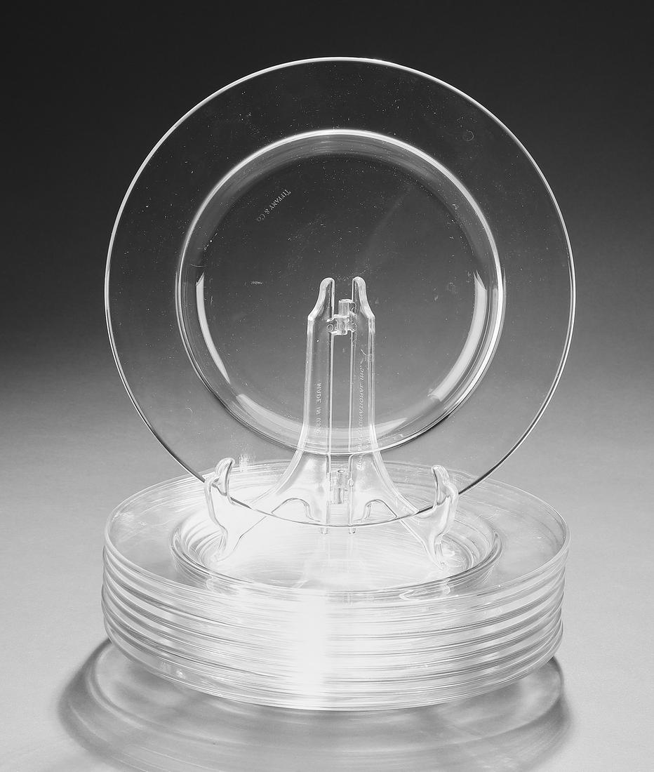 (10 pc) Tiffany & Co crystal dessert plates (1 of 2)