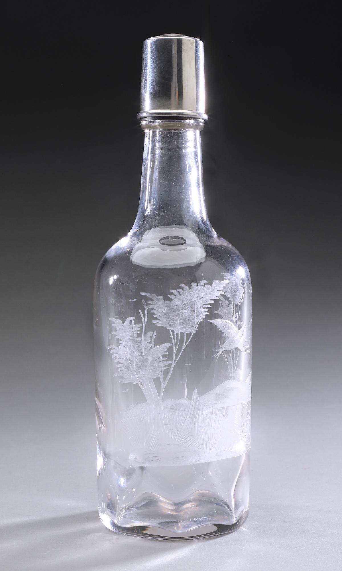 Hawkes crystal and silver pheasant hunt decanter (1 of 2)