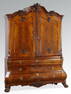 18th c. Dutch carved walnut linen press