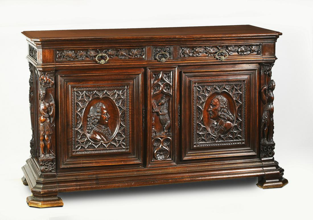 Italian Renaissance Revival walnut sideboard (1 of 8)