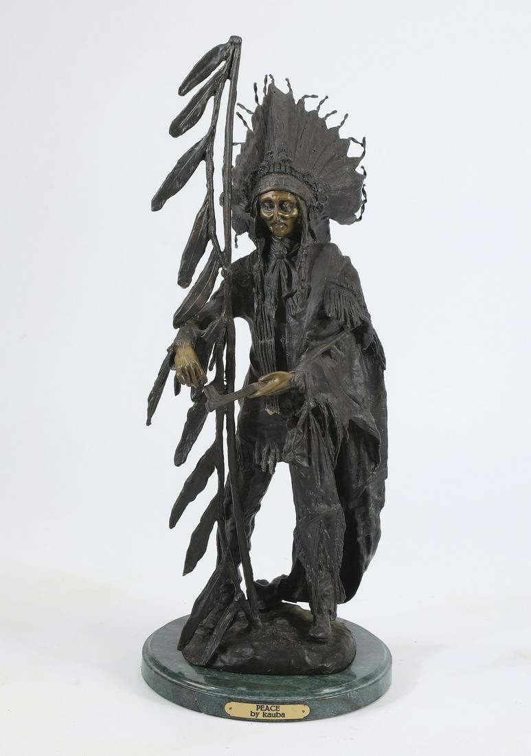 After Carl Kauba, 'Peace' bronze sculpture (1 of 4)