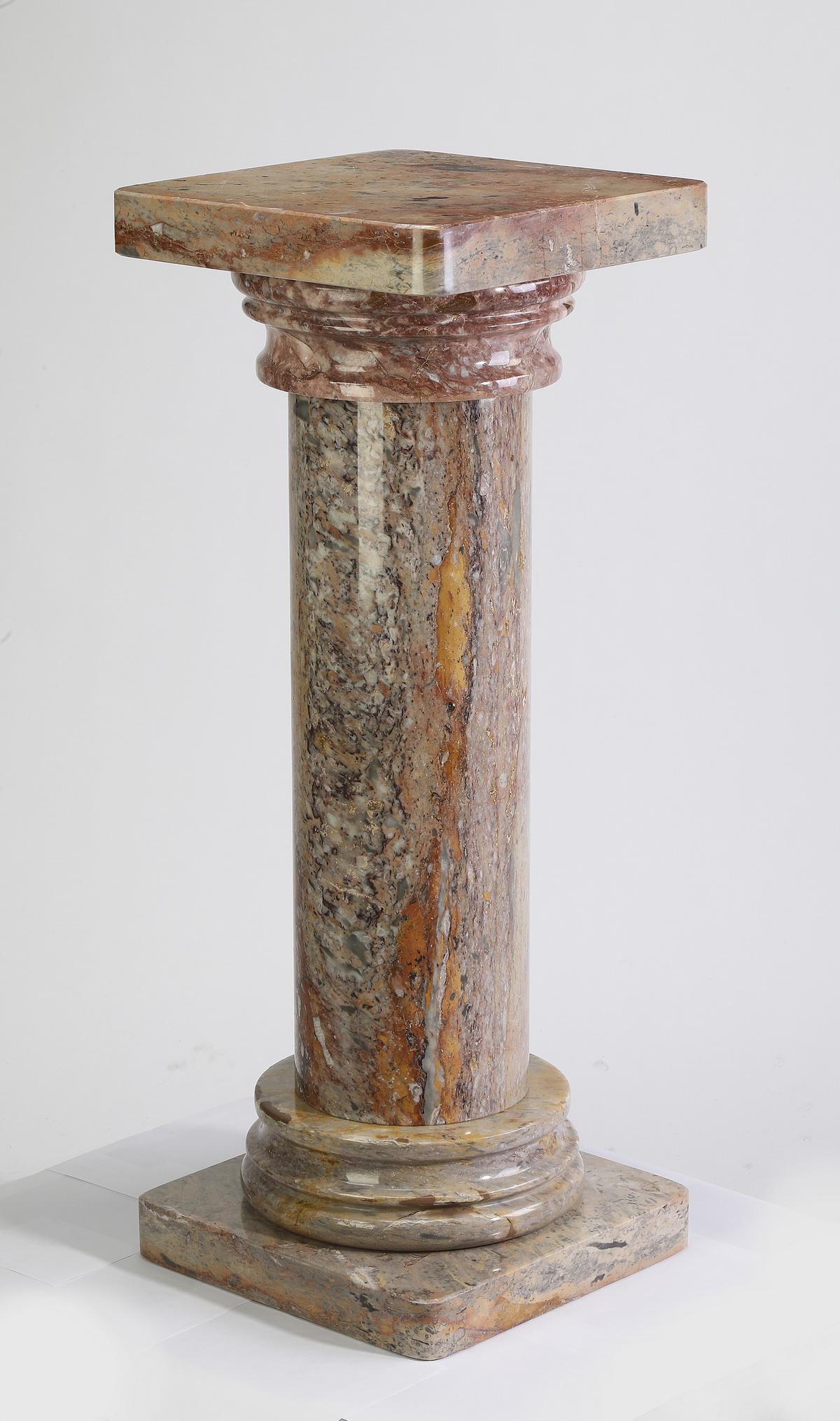 Early 20th c. Italian marble columnar pedestal (1 of 2)