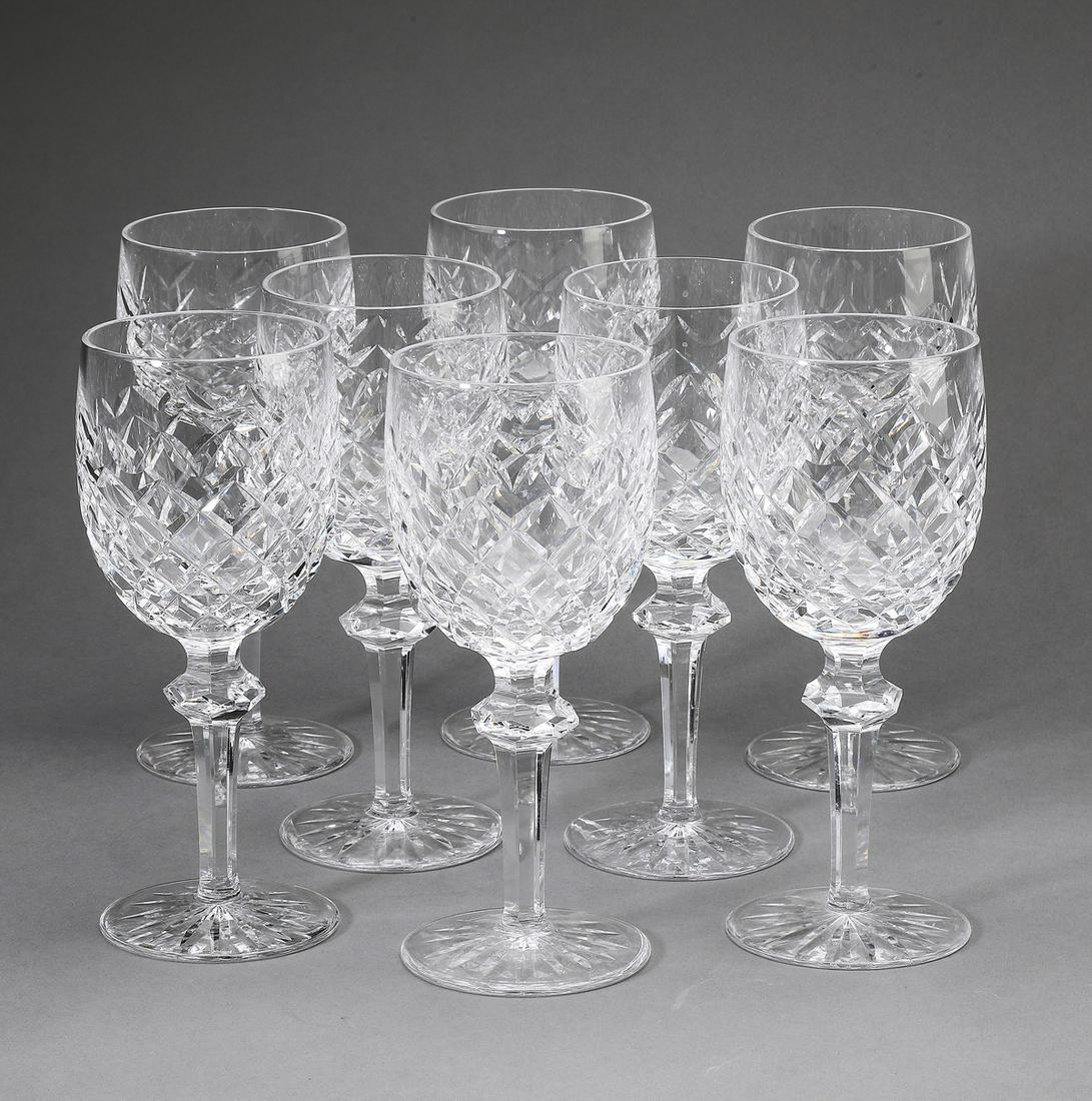 (8) Waterford Powerscourt water goblets, marked (1 of 2)