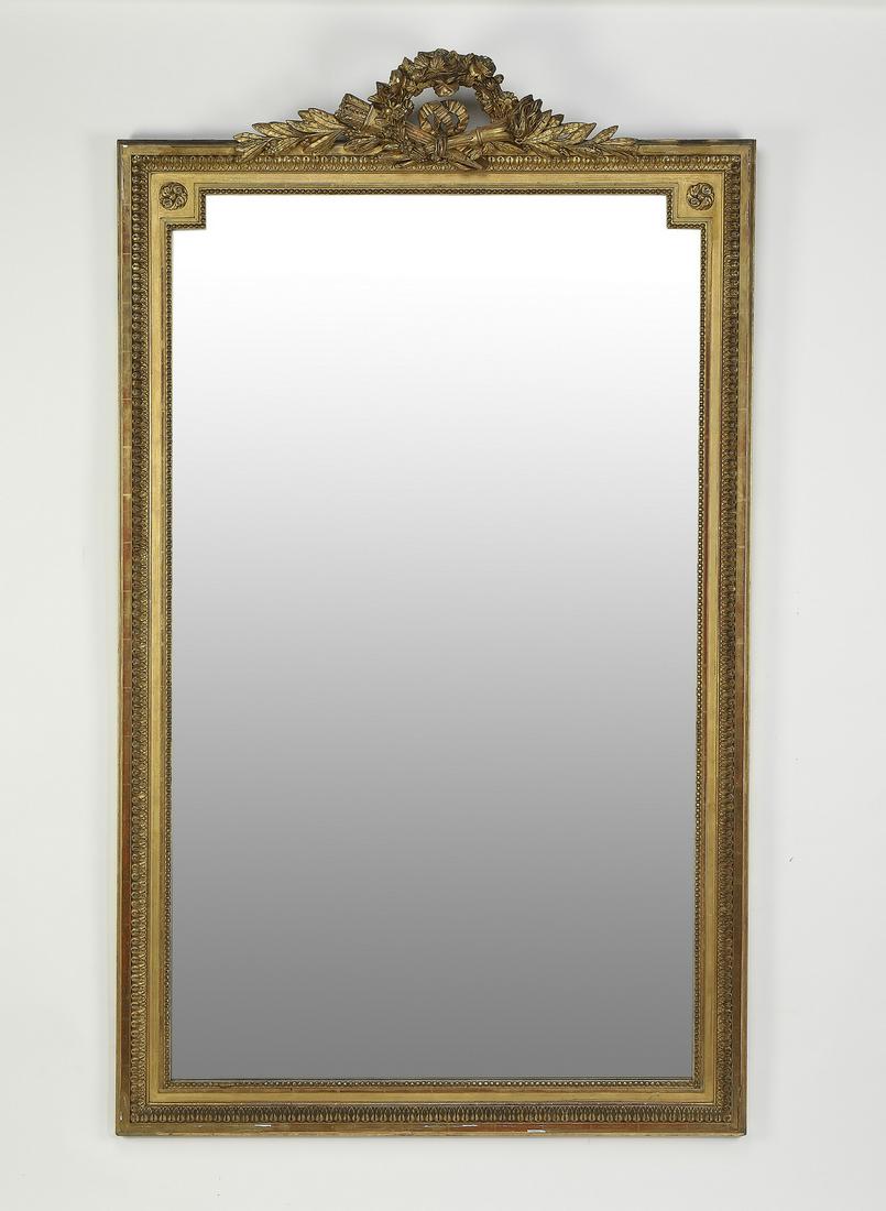 Continental giltwood Louis XVI style mirror, 71"h (1 of 3)