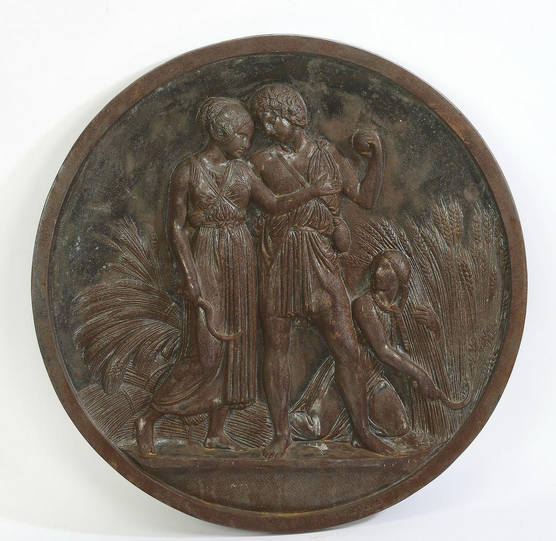 Art Deco cast iron figural architectural plaque (1 of 5)