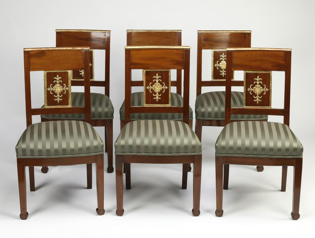 Set of (6) American mahogany Empire style chairs (1 of 5)