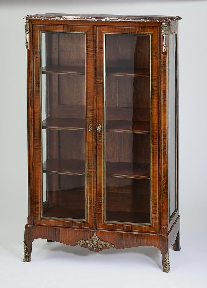 Early 20th c. French marble top vitrine (1 of 3)