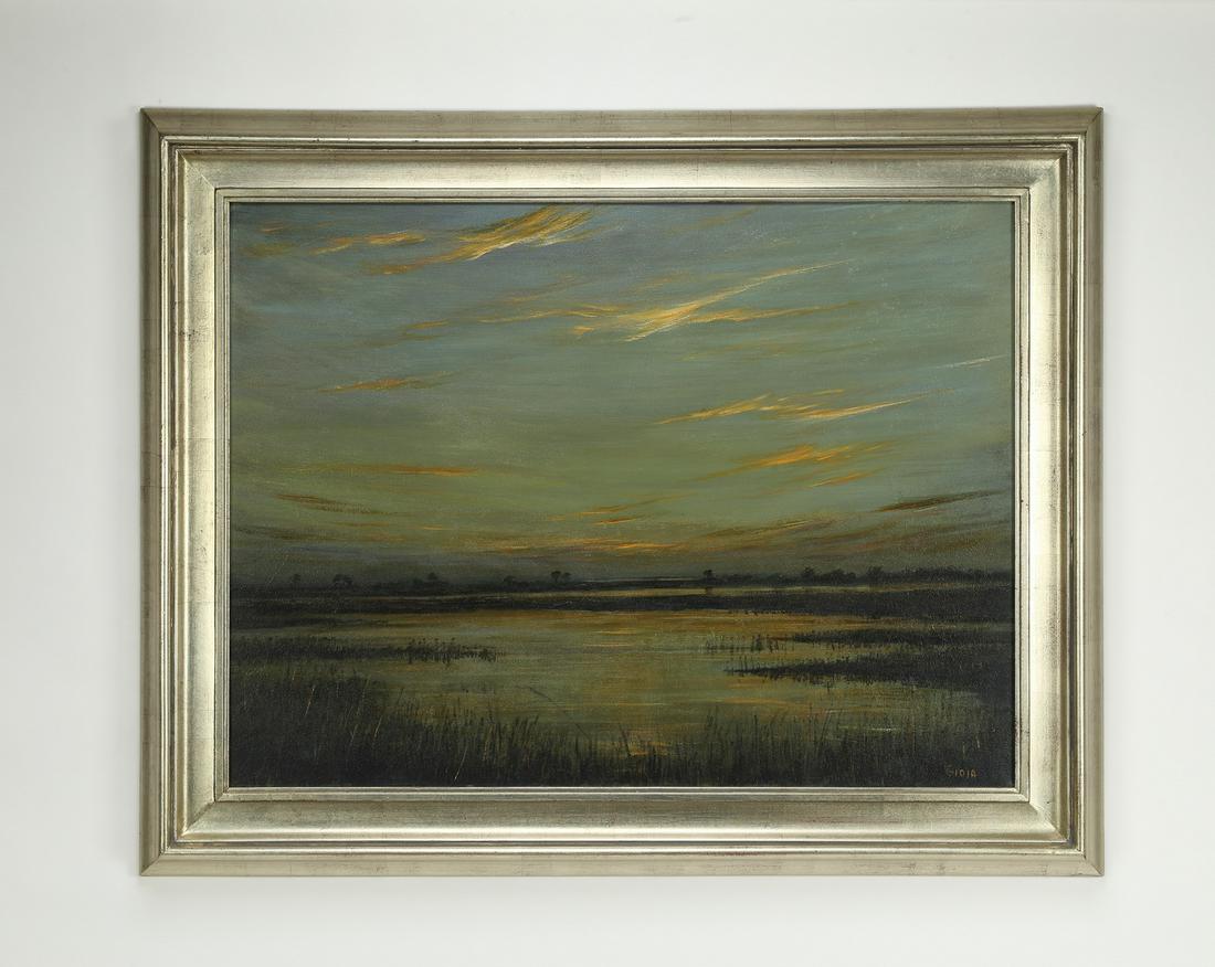 Signed Dean Gioia O/c marsh landscape, 49"w (1 of 4)