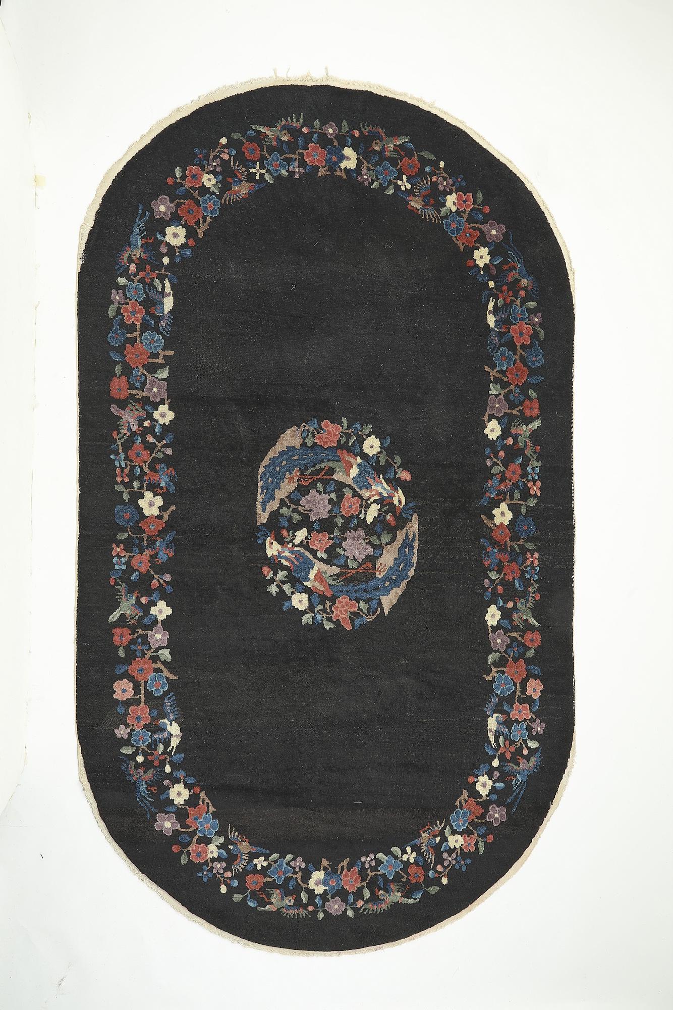 Circa 1930s hand knotted Chinese Art Deco carpet (1 of 4)