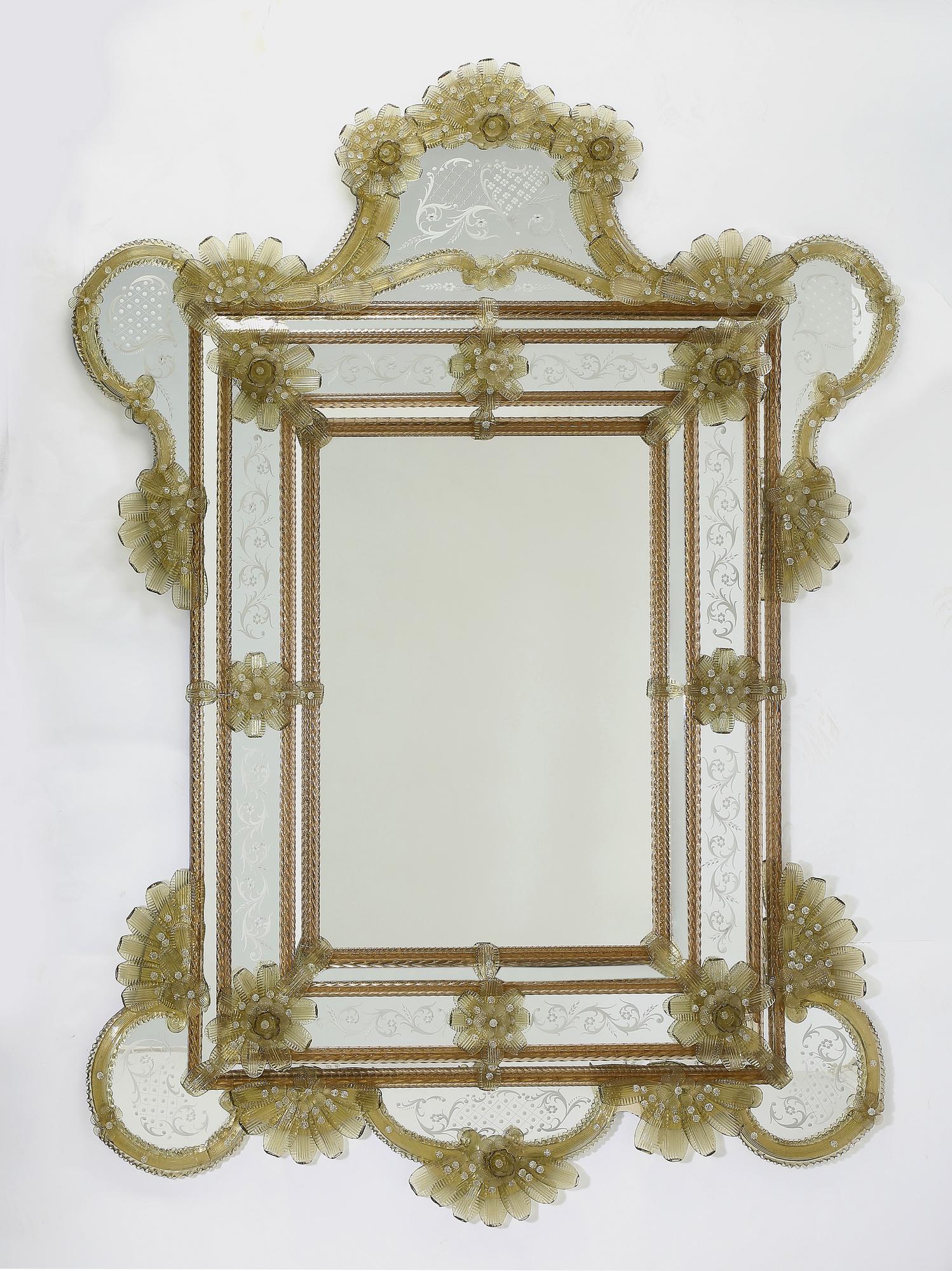 19th c. Italian Venetian mirror, 68"h. (1 of 5)