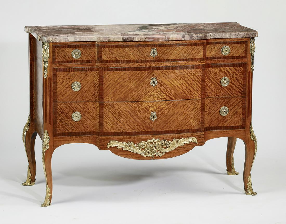Early 20th c. Louis XVI style marble top commode (1 of 7)