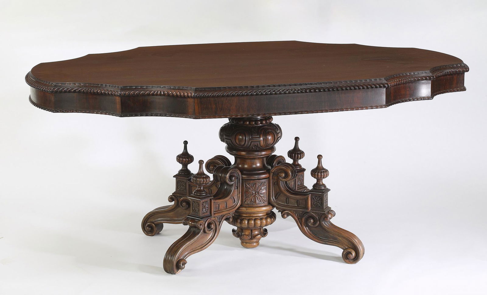 19th c. English Victorian rosewood center table (1 of 3)