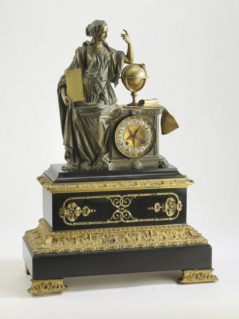19th c Japy Freres bronze and marble clock (1 of 6)