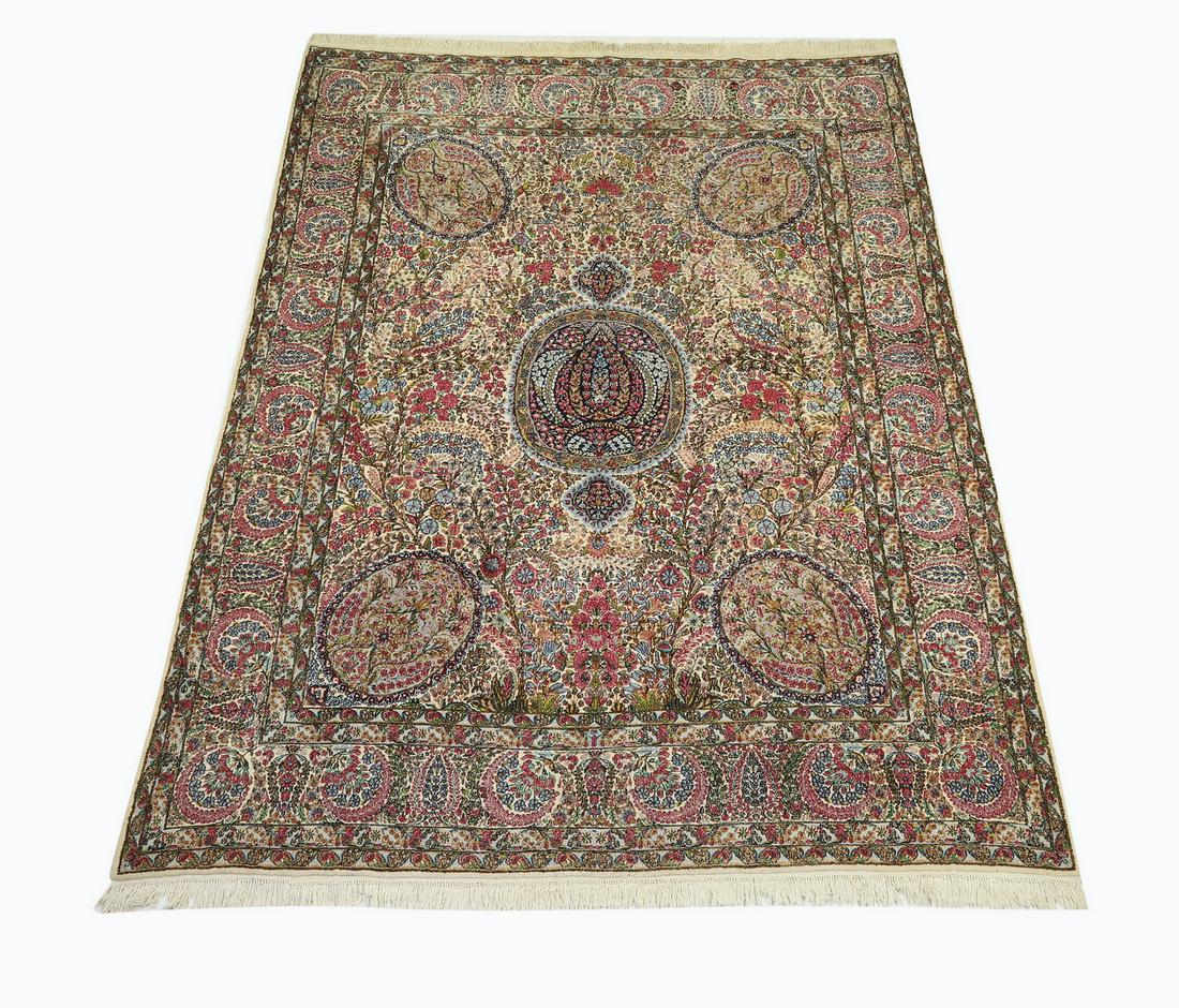 Hand knotted wool Persian Kerman carpet, 13 x 10 (1 of 5)