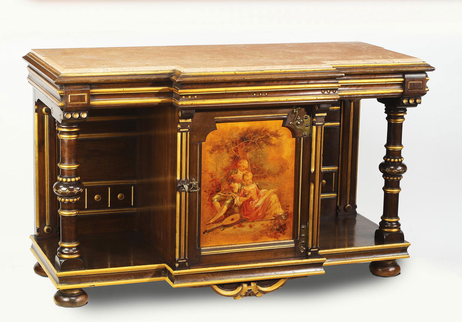 Early 20th c. French marble top cabinet (1 of 5)