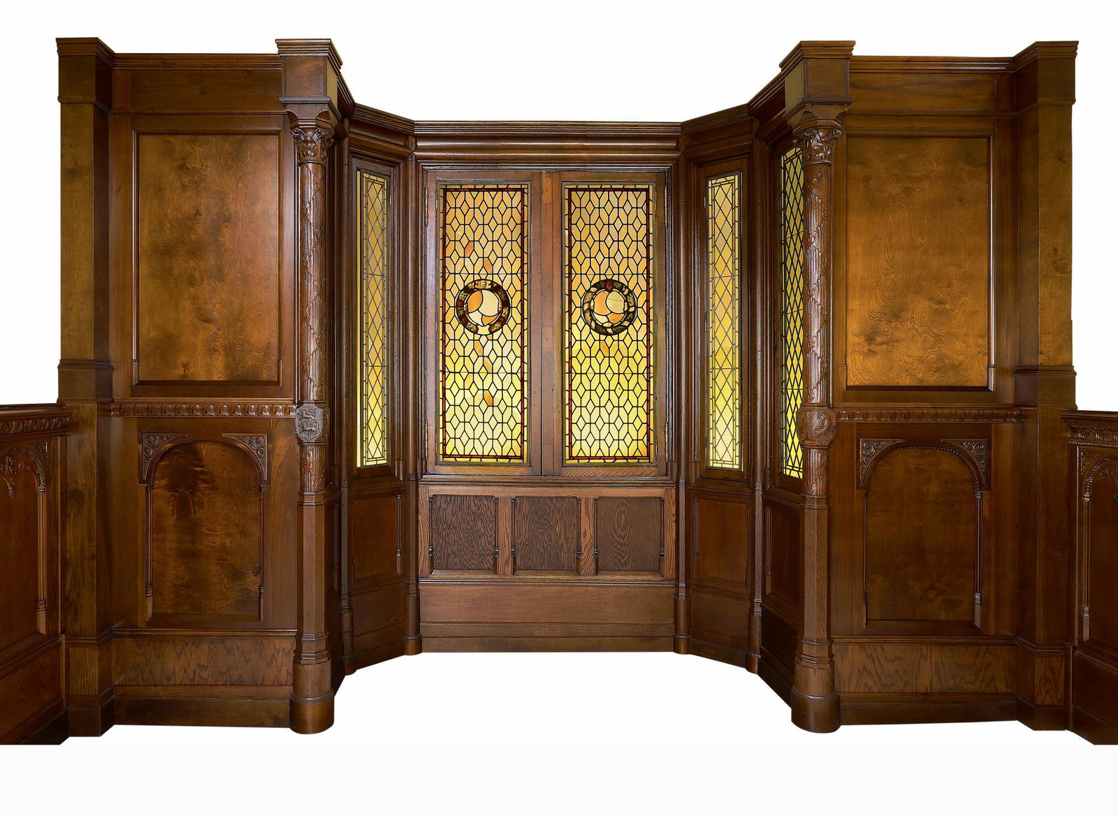 19th c. English paneled bay window niche (1 of 8)
