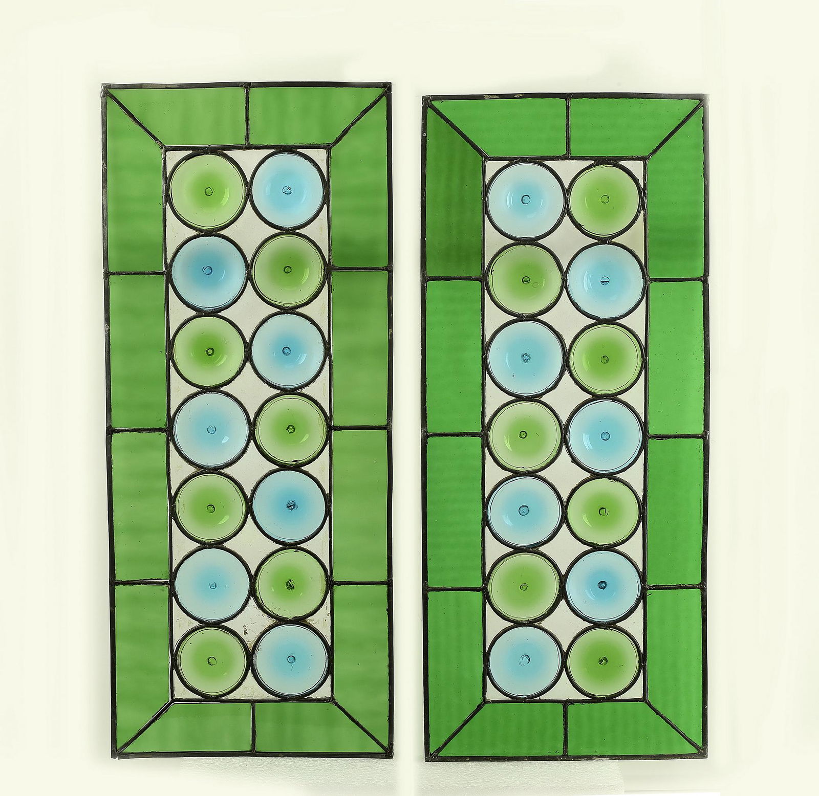 (2) Early 20th c. English leaded glass windows (1 of 3)