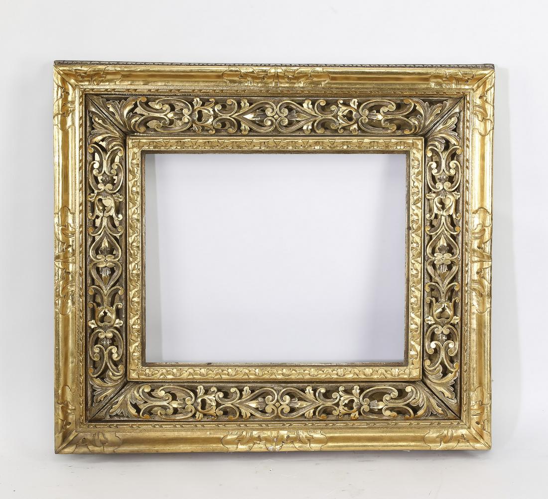 Italian pierce carved giltwood frame (1 of 3)