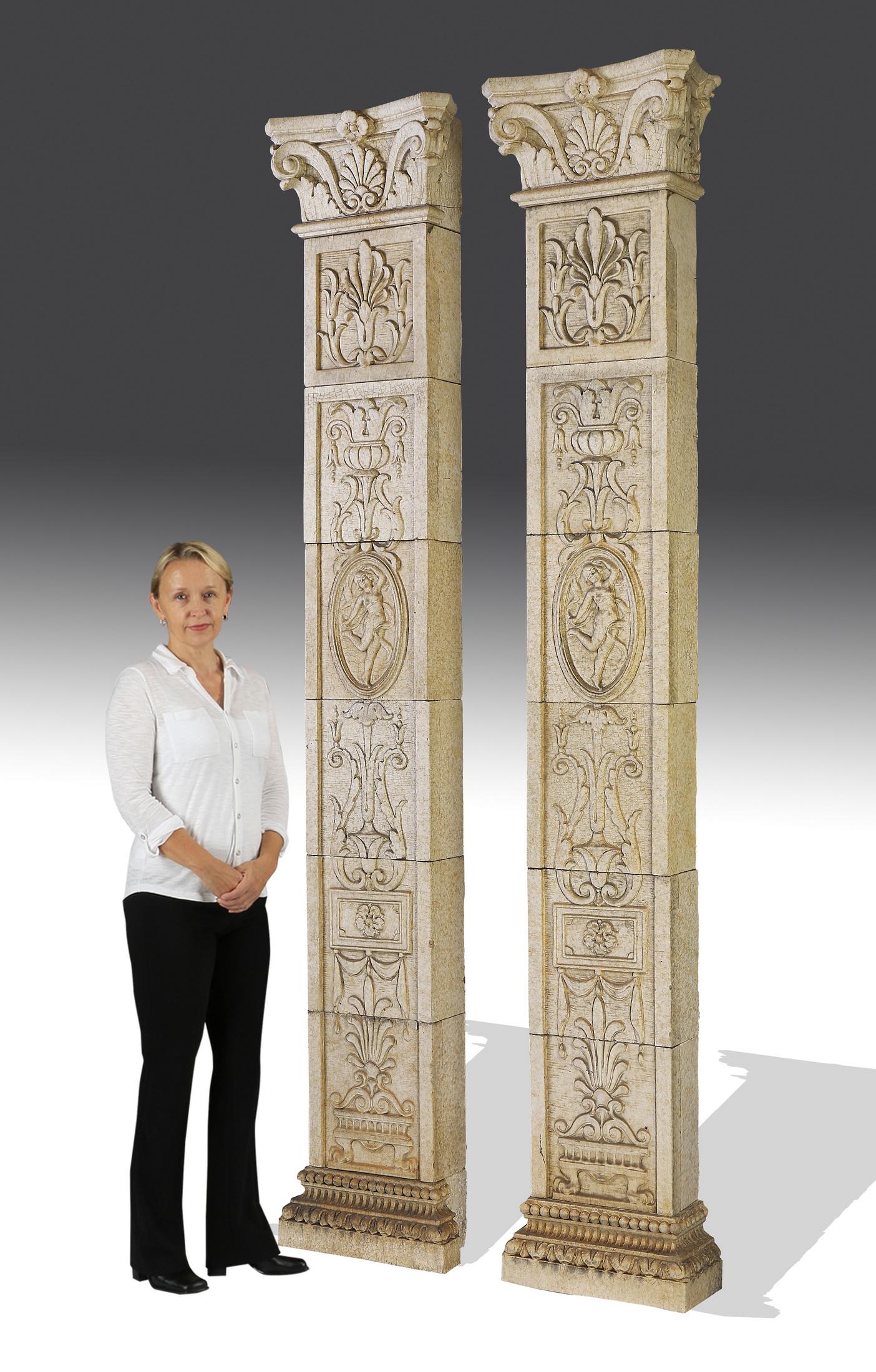 (2) American terracotta pilasters, early 20th c. (1 of 5)