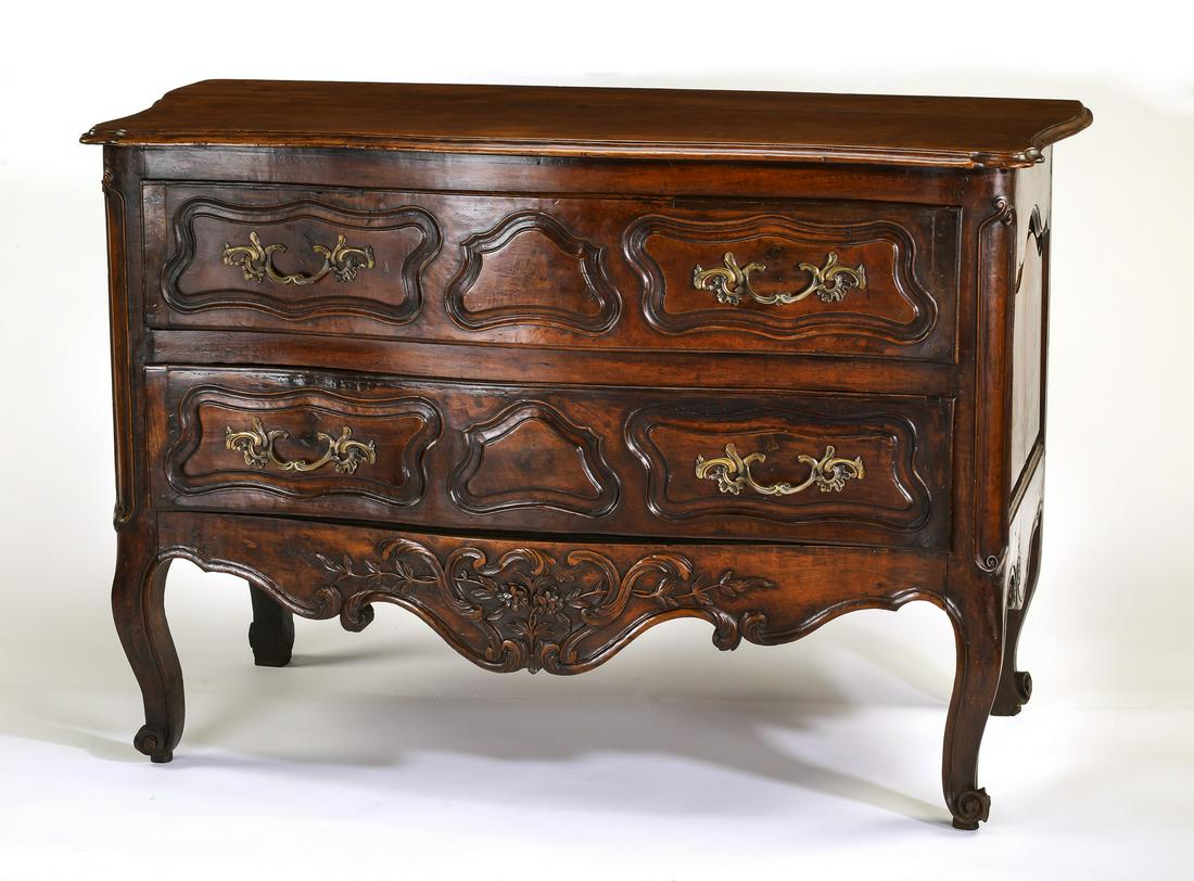 19th c. French Provincial style walnut commode (1 of 3)