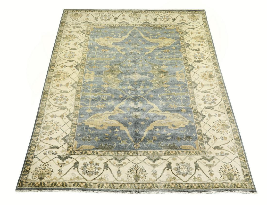 Hand knotted wool Indo-Oushak carpet, 13 x 10 (1 of 4)
