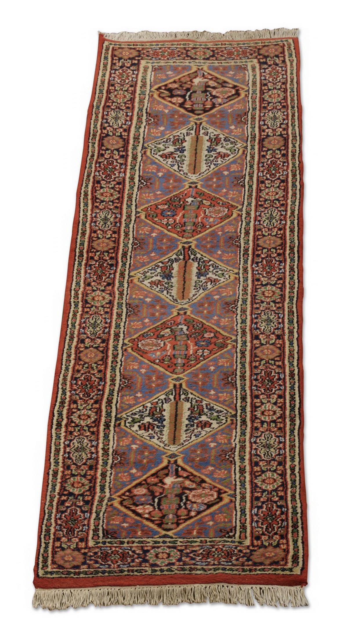 Hand knotted Indo-Persian runner, 10' long (1 of 5)