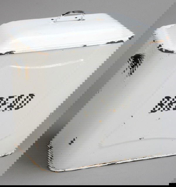 407 Vintage porcelain bread box