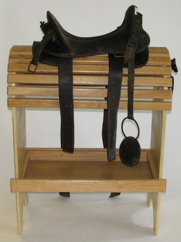 McClellan cavalry saddle: McClellan cavalry saddle, possibly Civil War era. Display stand NOT included.