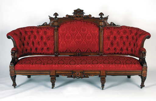 16 Renaissance Revival Pottier Stymus Mahogany Sofa