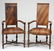 120: (2) 19th c. carved walnut Italian arm chairs