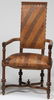 120: (2) 19th c. carved walnut Italian arm chairs - 3