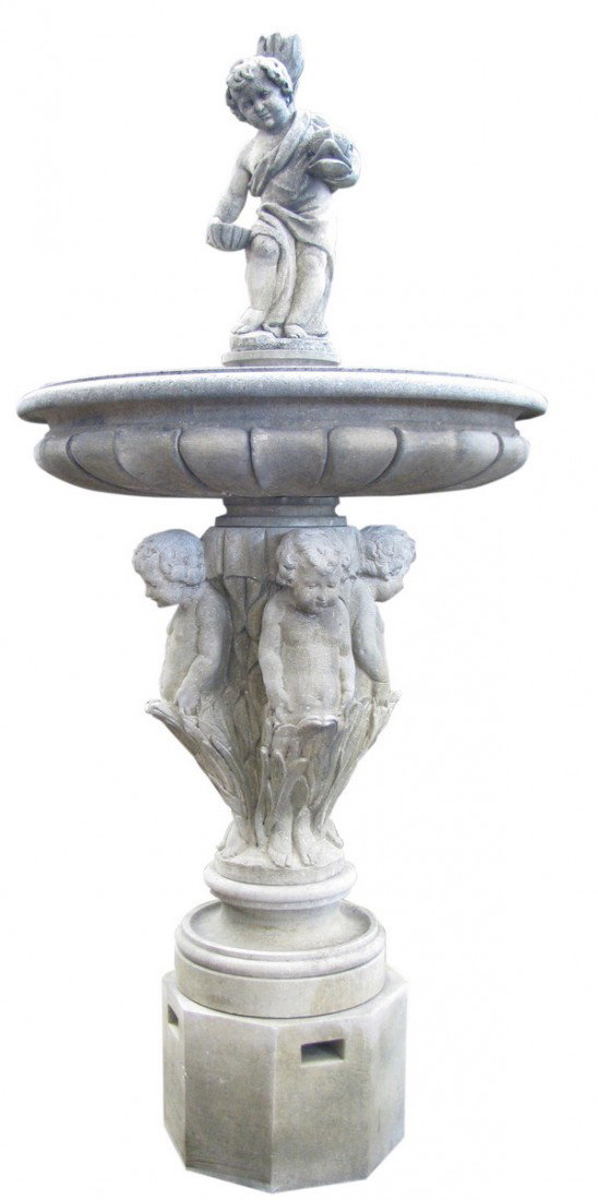 Hand carved Italian limestone fountain - 2