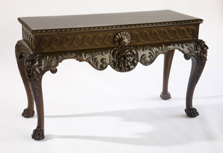 19th c. Irish Chippendale mahogany console