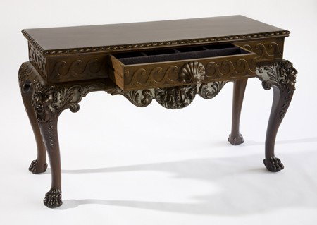 19th c. Irish Chippendale mahogany console - 2