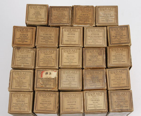 (24) Assorted Duo-Art player piano rolls: Group of (24) vintage Duo-Art player piano rolls.