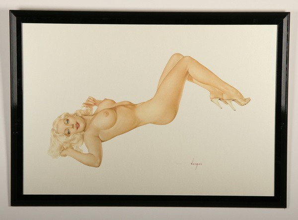 Pair of Vargas Legacy Nudes, #19/200: Pair of Vargas Legacy Nudes, titled #7 Blonde Venus, overall size 29"h x 41.5"w, and #10 Apple Girl, overall size 29.25"h x 36"w, both numbered 19/200.