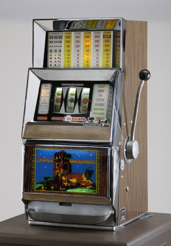 Original Bally slot machine: Original Bally slot machine from the Casinos Nacionales de Panama, 34"h x 16.5"w x 17.5"d.