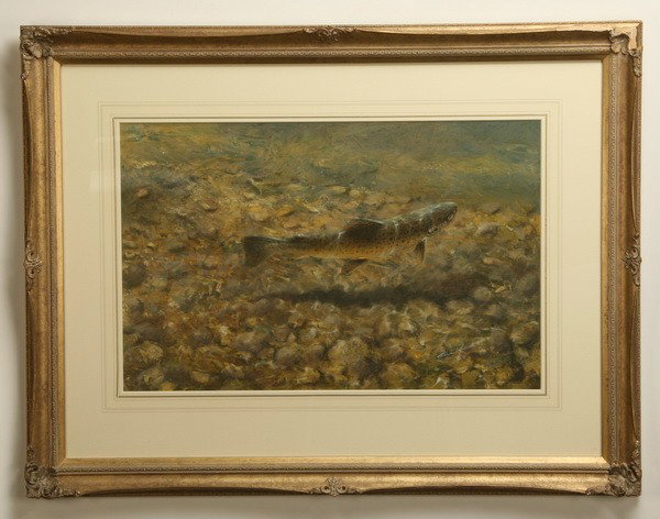 20th c. oil on canvas, signed and dated: 20th century oil on canvas under glass, "Clear Waters" artist signed l.r. Richard S. Smith '93, 20"h x 30"w.